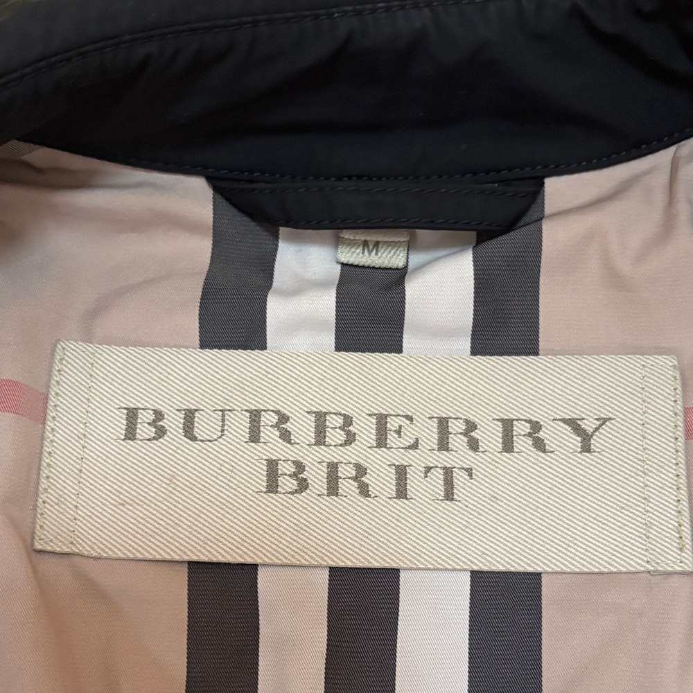 BURBERRY BRIT Men's Black Double-Breasted Trench Coat Size M - Picture 4 of 16